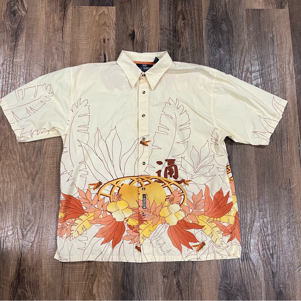 RARE VINTAGE 90’s Y2K WU WEAR Jeans XL Extra Large HipHop Rap Hawaiian Shirt